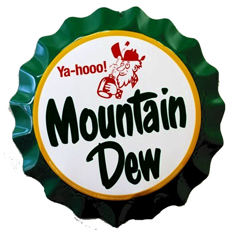 Signs 4 Fun Round Sign | Mountain Dew Signs | Aluminum Sign | Made in the USA (SYMD12)