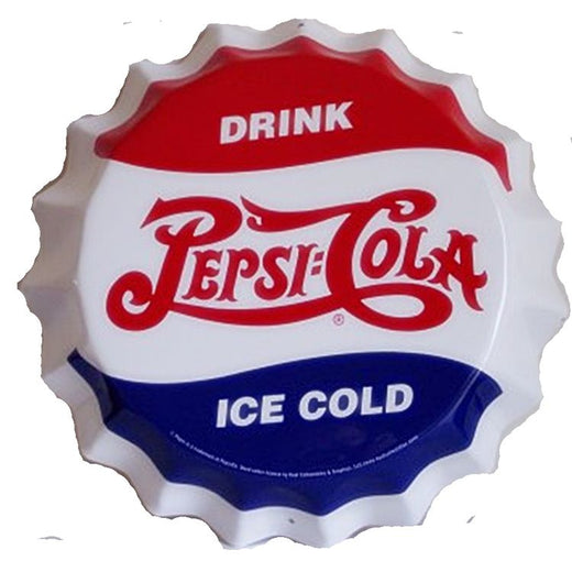 Signs 4 Fun SYPC14 Pepsi Molded Bottle Cap Die Cut Sign, Red