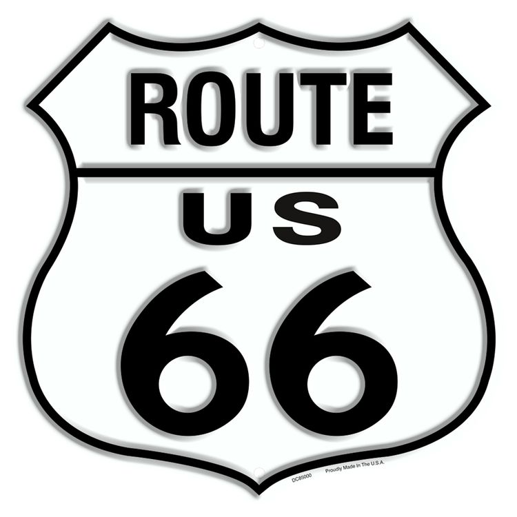 Signs 4 Fun SYRD130 Route 66 Shield 24 inch Die Cut Sign, Black