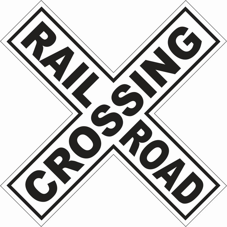 Signs 4 Fun SYRR Large Railroad Xing Die Cut Sign, Black