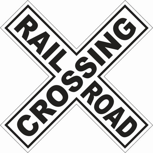 Signs 4 Fun SYRR Large Railroad Xing Die Cut Sign, Black
