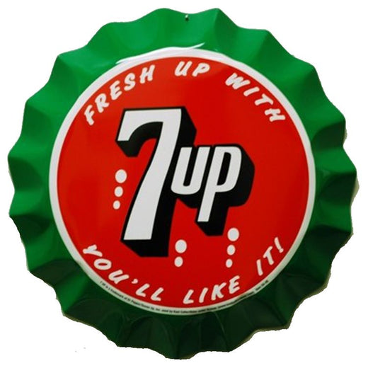 Signs 4 Fun SYSU5 7 Up Molded Bottle Cap Die Cut Sign, Red