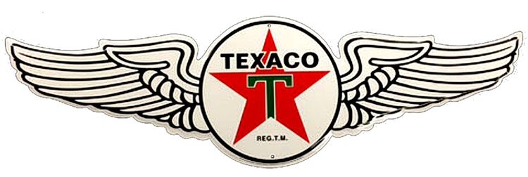 Signs 4 Fun SYTX3 Texaco Wings Die Cut Sign, White