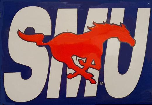 Signs 4 Fun SIGSMU Southern Methodist University Football Metal Sign, Red