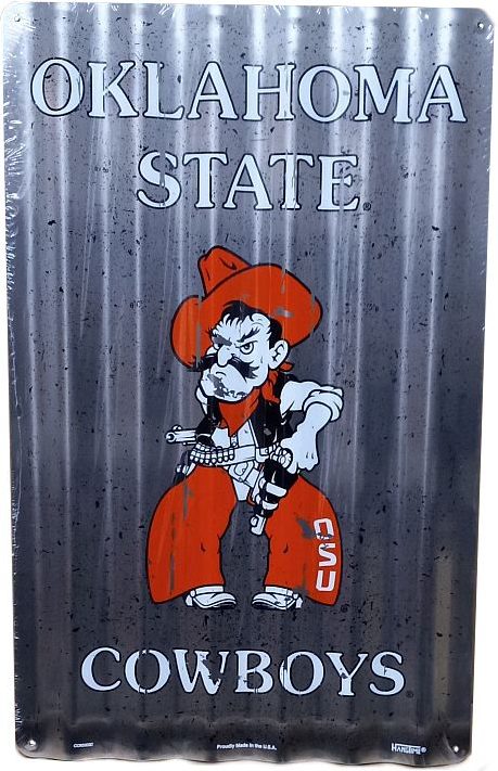 Signs 4 Fun SP32020 Oklahoma State Cowboys Corrugated Large Sign, Orange